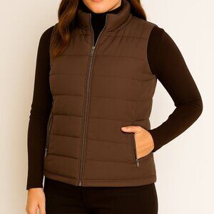 American Eagle Outfitters Women's Cabin-Ready Brown Down Puffer Vest- Med